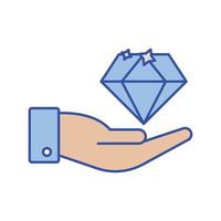 icono de vector de mano de diamante que es adecuado para el trabajo comercial y modificarlo o editarlo fácilmente