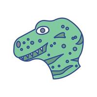 icono de vector animal de dinosaurio que es adecuado para el trabajo comercial y modificarlo o editarlo fácilmente