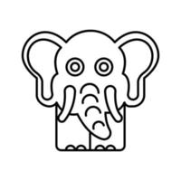 icono de vector animal de elefante que es adecuado para el trabajo comercial y modificarlo o editarlo fácilmente