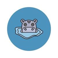 Hippo animal Vector icon which is suitable for commercial work and easily modify or edit it