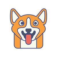 icono de vector de perro mascota que es adecuado para el trabajo comercial y modificarlo o editarlo fácilmente