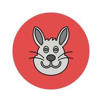 icono de vector animal de conejo que es adecuado para el trabajo comercial y modificarlo o editarlo fácilmente