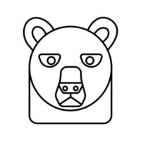 icono de vector animal de oso que es adecuado para el trabajo comercial y modificarlo o editarlo fácilmente