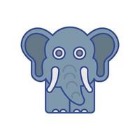 icono de vector animal de elefante que es adecuado para el trabajo comercial y modificarlo o editarlo fácilmente