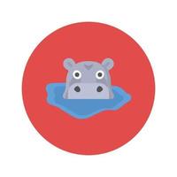 icono de vector de animal hipopótamo que es adecuado para el trabajo comercial y modificarlo o editarlo fácilmente