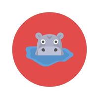 Hippo animal Vector icon which is suitable for commercial work and easily modify or edit it