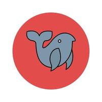 Dolphin fish Vector icon which is suitable for commercial work and easily modify or edit it