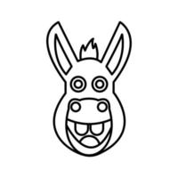 icono de vector animal de burro que es adecuado para el trabajo comercial y modificarlo o editarlo fácilmente