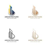 diseño de logotipo de arquitectura de construcción vector