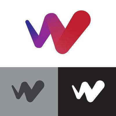 W logo gradation modern simple