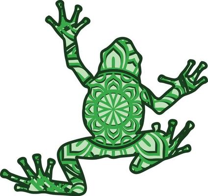 Frog, 4 layers , mandala , perfect for a laser cutter