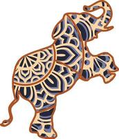 Elephant , 4 layers , mandala ,  perfect for a laser cutter vector