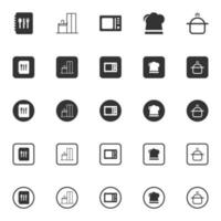 conjunto simple de iconos vectoriales relacionados con la cocina vector