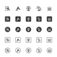 Set of Law and Justice Vector Icons.