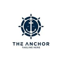 Anchor logo symbol or icon template vector