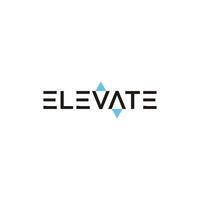 TYPOGRAPHY text logo ELEVATE modern. Isolated white background vector