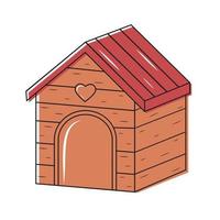 Wooden doghouse, color vector isolated cartoon-style illustration