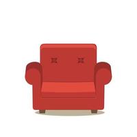 home interior red armchair, color vector illustration flat