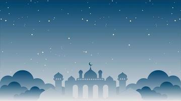 Islamic Background with Mosque Vector Illustration