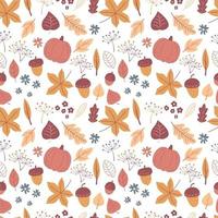 Autumn leaves seamless pattern vector