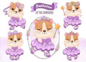 Ilustraciones de adorable hamster bailando vector