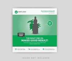 Cannabis CBD Oil Hemp Product Sale Promotion Social Media Post or Web Banner Template vector