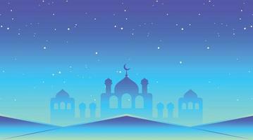 Islamic Background with Mosque Vector Illustration