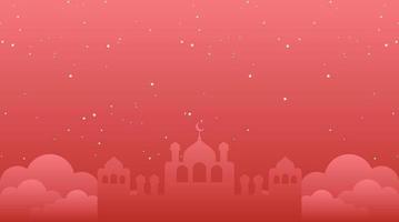 Islamic Background with Mosque Vector Illustration