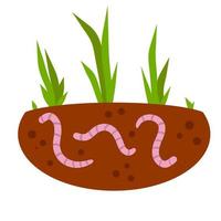 Worms under the ground vector