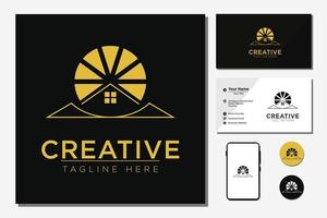 Sun Rays with House for design logo inspirations vector