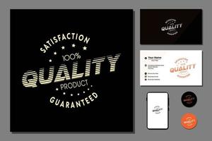 Diseño de logotipo de sello de producto de calidad garantizada 100 vector
