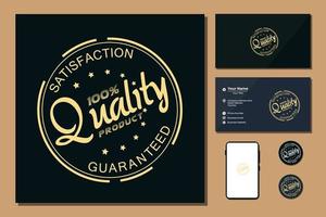 100 guaranteed quality product stamp logo design vector