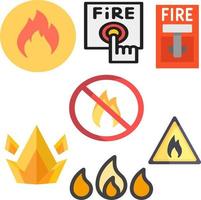 Fire sign button emergency vector set