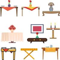 Table furniture vector set