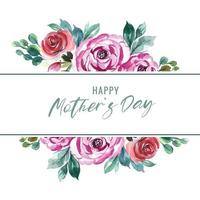 Happy mothers day beautiful greeting card decorative flowers background vector