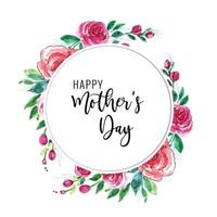 tarjeta de felicitación del día de la madre con hermosas flores de fondo vector