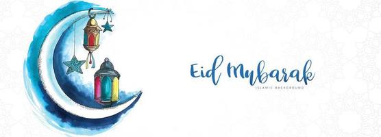 fondo de banner de tarjeta de felicitación de eid mubarak vector