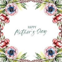 Happy mothers day beautiful greeting card decorative flowers background vector