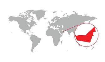 enfoque del mapa de los emiratos árabes unidos. mapa del mundo aislado. aislado sobre fondo blanco. ilustración vectorial vector