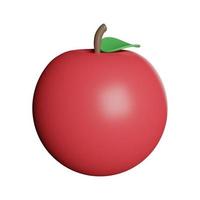 Very fresh red apples 3d icon photo high quality