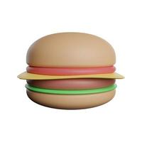 Very delicious burger snacks 3d icon photo high quality