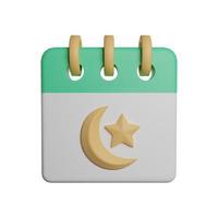 Ramadan calendar with moon and star lantern decoration 3d icon photo high quality