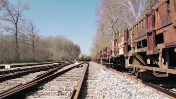 Old Tank Cars on Abandoned Railway Tracks video