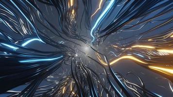nebulosa espacial. estructura caótica, forma futurista con tentáculos. ilustración 3d