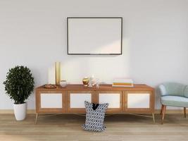 Wall Mockup in the Modern Living Room photo