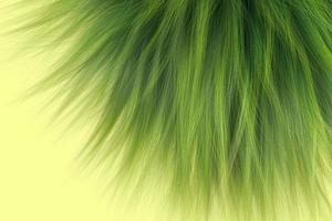 Green smooth hair texture. Trendy hairstyle background element. Abstract illustration 3d render photo