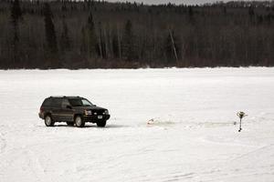 Ice fisherman on Peepaw Lake photo