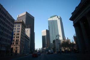 Old and new buildings in downtown Winnipeg photo