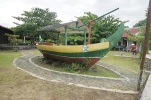 boat replica made of concrete photo