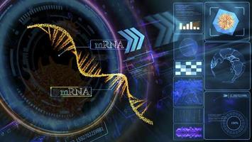 mRNA on Quantum computer inverter futuristic technology digital holographic photo